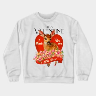 Adorable Deer Love: Retro Art, Cute Cartoon Baby Deer T-Shirt Crewneck Sweatshirt